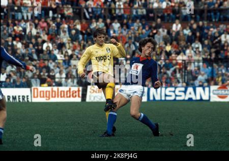 Oslo 19851020. Stade Ullevaal. La finale de la tasse. Lillestrøm - Vålerenga 4-1. Photo: Erik Thorberg / NTB Banque D'Images