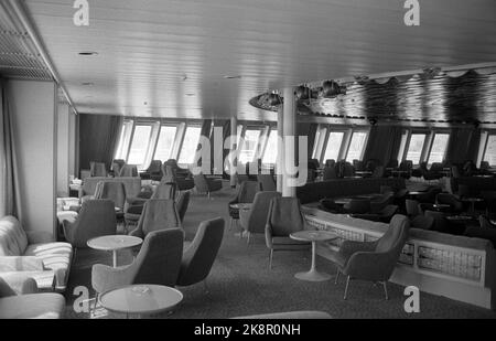 Oslo 19710514 bateau de croisière Sea Venture au quai d'Oslo. Intérieur, salon avec fenêtres panoramiques. Photo: NTB / NTB Banque D'Images