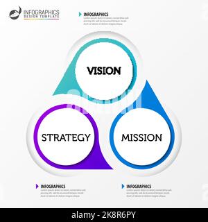 Modèle de conception graphique. Concept d'entreprise en 3 étapes. Peut être utilisé pour la mise en page de flux de travail, le diagramme, la bannière, la conception Web. Illustration vectorielle Illustration de Vecteur