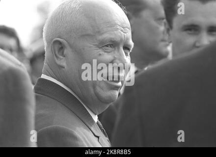 Danemark 19640627. Le dirigeant soviétique Nikita Khrouchtchev lors d'une visite officielle au Danemark. Ici, le président Khrouchtchev lors de la visite au Danemark. Photo: Actuel / NTB Banque D'Images