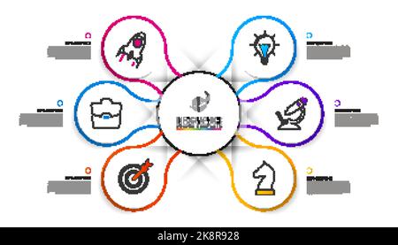 Modèle de conception graphique. Concept d'entreprise en 6 étapes. Peut être utilisé pour la mise en page de flux de travail, le diagramme, la bannière, la conception Web. Illustration vectorielle Illustration de Vecteur