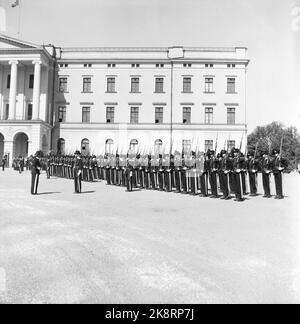 Oslo 19550607. Le 50th anniversaire de la résolution 1905 de l'Union. Le jardin est aligné en face du château dans le cadre de la célébration. Photo: Børretzen / Storløkken / Pagano / actuel / NTB Banque D'Images