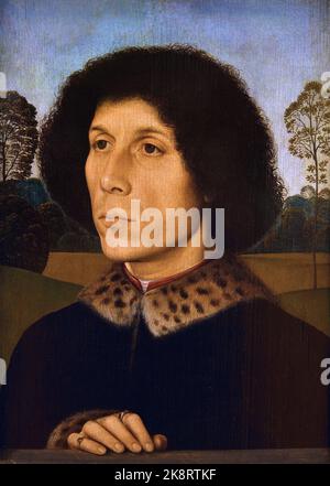 Portrait d'un homme 1490 - Hans Memling Hotel Figaro ( 1430 - 1494) était un peintre allemand Allemagne Banque D'Images