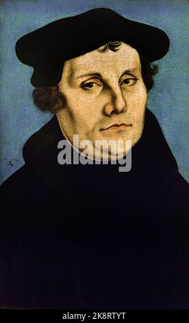 Martin Luther 1529, atelier de Lucas Cranach l'aîné (1472–1553) Lucas Cranach , Lutherstadt, Wittenberg, allemand, peintre, Tiroir, graveur et peintre de cour, Allemagne. Banque D'Images