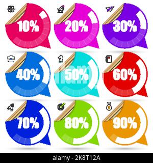 Ensemble de diagrammes de pourcentage pour la conception d'infographies. Illustration vectorielle Illustration de Vecteur