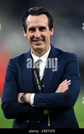 Photo du dossier datée du 25-05-2021 du directeur de Villarreal, Unai Emery, qui est le nouvel entraîneur-chef d'Aston Villa, a annoncé le club. Date de publication : lundi 24 octobre 2022. Banque D'Images