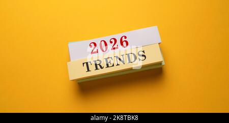 Gros plan d'une idée d'entreprise montrant Trend Banque D'Images