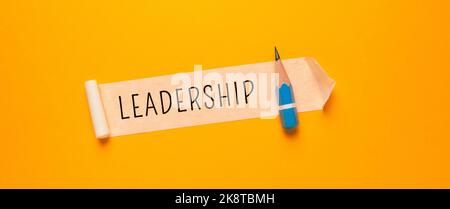 Gros plan d'une idée d'entreprise montrant le leadership Banque D'Images