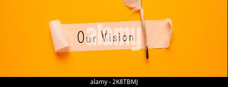 Gros plan d'une idée d'entreprise montrant la vision Banque D'Images