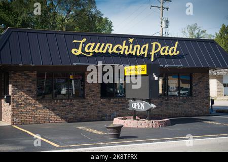 The Launching Pad Cafe - Une attraction en bord de route sur la route historique 66 à Wilmington, Illinois, États-Unis Banque D'Images