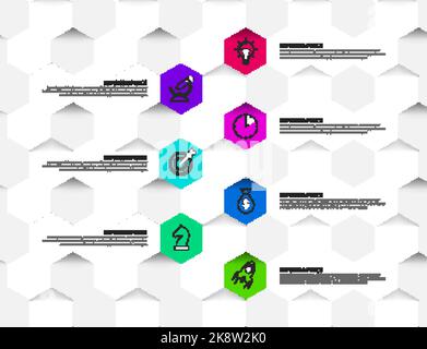 Modèle de conception graphique. Concept créatif en 7 étapes. Peut être utilisé pour la mise en page de flux de travail, le diagramme, la bannière, la conception Web. Illustration vectorielle Illustration de Vecteur