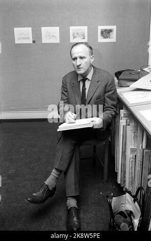 Oslo novembre 1966 l'acteur Wenche Foss est conçu par dix artistes norvégiens différents, tous membres de la société des jeunes artistes. Ici elle est conçue par Ludvig Eikaas. Photo: Ivar Aaserud / courant / NTB Banque D'Images