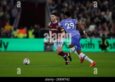 Declan Rice of West Ham s'est Uni lors du match de la Premier League entre West Ham United et Bournemouth au London Stadium, Stratford, le lundi 24th octobre 2022. (Credit: Tom West | MI News) Credit: MI News & Sport /Alay Live News Banque D'Images