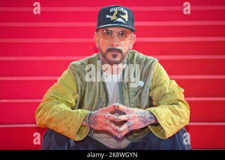 Cannes, Frankreich. 16th octobre 2022. Cannes, France - 17 octobre 2022 : MIPCOM/MIPJUNIOR avec le membre du groupe Backstreet Boys AJ McLean (Alexander James). Mandoga Media Allemagne, les marchés internationaux de contenu de production et de divertissement crédit : dpa/Alay Live News Banque D'Images