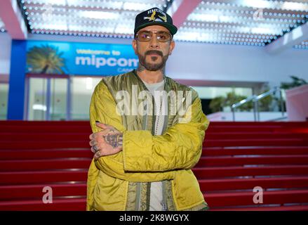 Cannes, Frankreich. 16th octobre 2022. Cannes, France - 17 octobre 2022 : MIPCOM/MIPJUNIOR avec le membre du groupe Backstreet Boys AJ McLean (Alexander James). Mandoga Media Allemagne, les marchés internationaux de contenu de production et de divertissement crédit : dpa/Alay Live News Banque D'Images