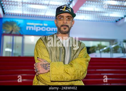 Cannes, Frankreich. 16th octobre 2022. Cannes, France - 17 octobre 2022 : MIPCOM/MIPJUNIOR avec le membre du groupe Backstreet Boys AJ McLean (Alexander James). Mandoga Media Allemagne, les marchés internationaux de contenu de production et de divertissement crédit : dpa/Alay Live News Banque D'Images