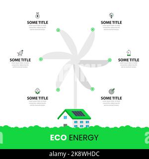 Modèle de conception graphique. Concept ECO en 6 étapes. Peut être utilisé pour la mise en page de flux de travail, le diagramme, la bannière, la conception Web. Illustration vectorielle Illustration de Vecteur