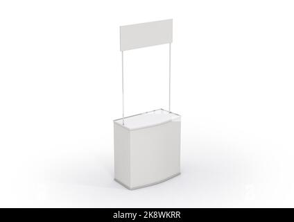 3D illustration d'un stand d'exposant sur blanc Banque D'Images