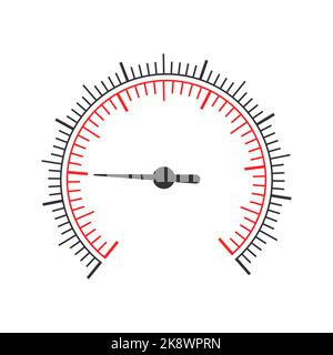 Échelle de mesure ronde avec deux graphiques et une flèche. Modèle de manomètre, manomètre, baromètre, compteur de vitesse, outil de navigation circulaire isolé sur fond blanc. Illustration graphique vectorielle Illustration de Vecteur