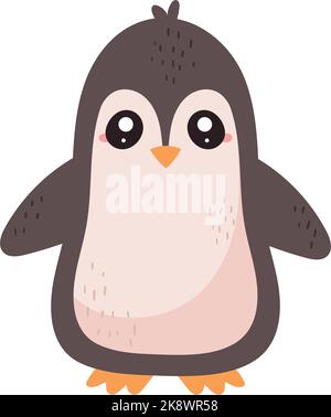 adorable animal de compagnie de pingouin kawaii Illustration de Vecteur