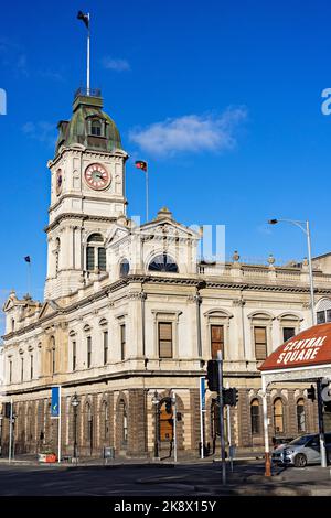 Ballarat Australie / vue extérieure de l'hôtel de ville de Ballarat vers 1872. Banque D'Images