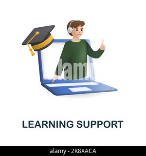 Icône support d'apprentissage. 3d illustration de la collection e-learning. Creative Learning support 3D icône pour la conception Web, les modèles, les infographies et plus encore Illustration de Vecteur
