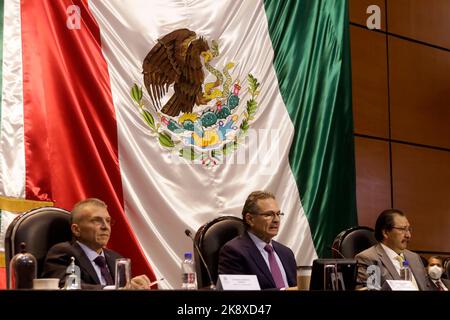 Non exclusif: 24 octobre 2022, Mexico, Mexique: Le directeur de Petróleos Mexicanos, Octavio Romero Oropeza, se présente devant les présidents de Th Banque D'Images