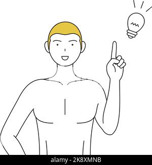 Dessiner un homme avec des cheveux épilés, poser l'inspiration avec le pointage Illustration de Vecteur