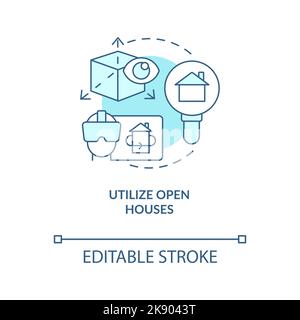 Utilisez l'icône de concept turquoise à maisons ouvertes Illustration de Vecteur