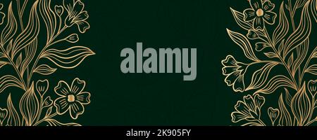 Plante de fleur style dessiné à la main. Conception de bannière abstraite verticale. Fond de modèle style vintage. Illustration de Vecteur