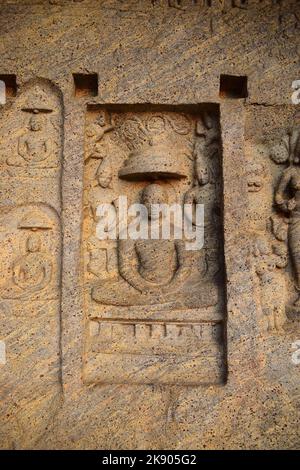 Temple Chitharal Rockcut Jain - Malaïkoyil, Kanyakumari Banque D'Images