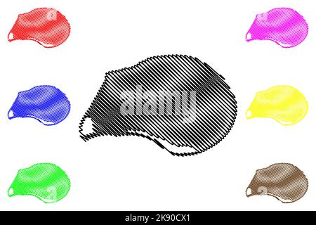 Klein Bonaire Island (Royaume des pays-Bas, Leeward Islands, Petites Antilles, Cenrtal America, Caraïbes Islands) illustration vectorielle de la carte, sCRIB Illustration de Vecteur