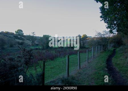 Vue sur Witton Valley en automne Banque D'Images