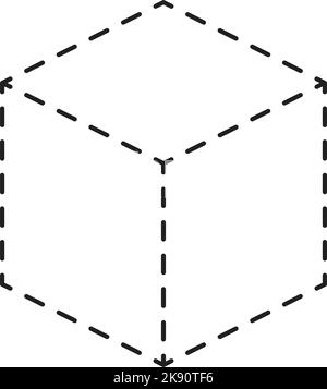 Cube de traçage, élément de lignes de forme de cuboïde pour enfants d'âge préscolaire, maternelle et Montessori activités de dessin en illustration vectorielle Illustration de Vecteur