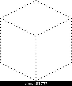 Cube de traçage, élément de lignes de forme de cuboïde pour enfants d'âge préscolaire, maternelle et Montessori activités de dessin en illustration vectorielle Illustration de Vecteur