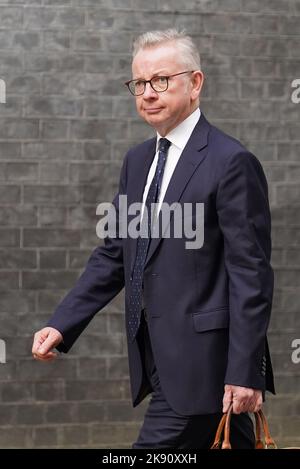 Michael Gove arrivant à Downing Street, Londres après la nomination de Rishi Sunak au poste de Premier ministre. Date de la photo: Mardi 25 octobre 2022. Banque D'Images