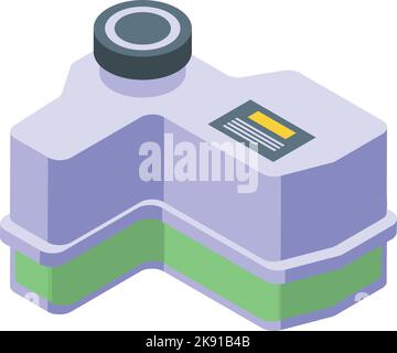 Symbole vert du pot d'antigel, vecteur isométrique. Moteur de voiture. Climatisation Illustration de Vecteur