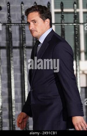 Johnny Mercer à Downing Street, Londres après la nomination de Rishi Sunak au poste de Premier ministre. Date de la photo: Mardi 25 octobre 2022. Banque D'Images