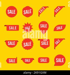 Ensemble d'offres de prix flèche étiquette de vente. Affiche de promotion de produit icône vectorielle de promotion de vente d'étiquettes en forme de symbole Illustration de Vecteur