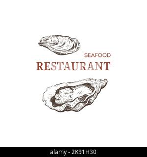 Logo du restaurant de fruits de mer. Illustration vectorielle Illustration de Vecteur