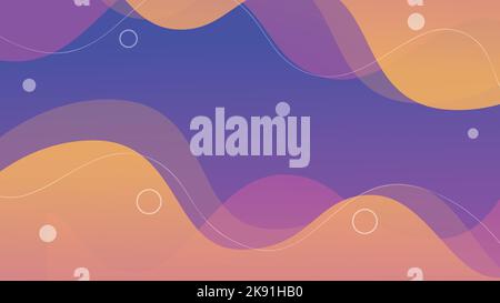 Un arrière-plan abstrait avec des lignes de dégradé ondulées et colorées et des bulles Illustration de Vecteur