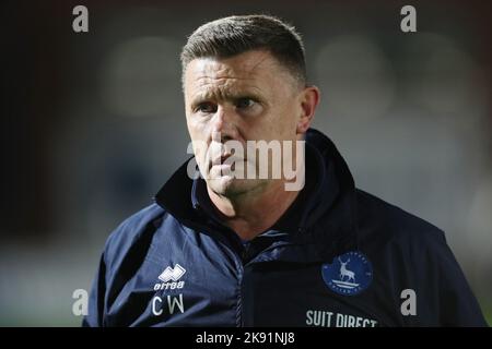 Colin West, assistant-gérant de Hartlepool United lors du match Sky Bet League 2 entre Hartlepool United et Salford City à Victoria Park, Hartlepool, le mardi 25th octobre 2022. (Credit: Mark Fletcher | MI News) Credit: MI News & Sport /Alay Live News Banque D'Images