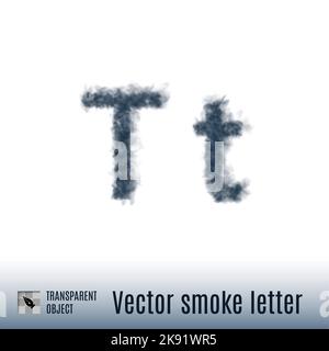 Fumée en forme de lettre T sur fond blanc Illustration de Vecteur