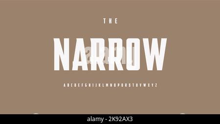 Police étroite moderne grand alphabet, caractères gras élevés pour le logo oldSchool, monogramme occidental, titre puissant. Typographie monumentale pour le sport de collage Illustration de Vecteur