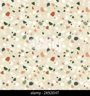 Motif sans couture terrazzo. Revêtement de sol en pierre. Texture transparente vectorielle Illustration de Vecteur
