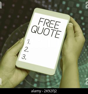 Texte montrant inspiration Free Quote. Internet concept Une brève expression qui est usualy a le message impudant à transmettre Banque D'Images