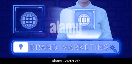Légende présentant le marketing de la marque. Présentation de l'entreprise la pratique consistant à approcher les clients pour créer une meilleure image Banque D'Images