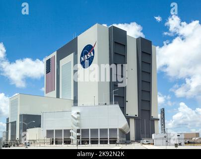 Orlando, États-Unis - 25 juillet 2010 : le bâtiment d'assemblage de véhicules de la NASA, Kennedy Space Center en Floride, Orlando. Banque D'Images