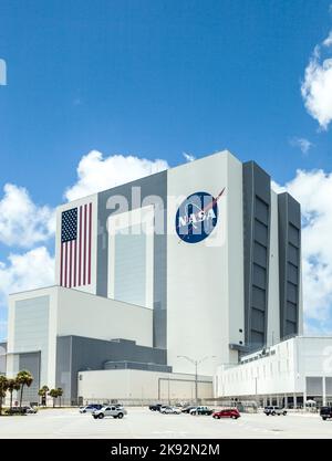 Orlando, États-Unis - 25 juillet 2010 : le bâtiment d'assemblage de véhicules de la NASA, Kennedy Space Center en Floride, Orlando. Banque D'Images