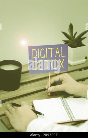 Affichage conceptuel Detox numérique. Concept d'entreprise interdisant l'utilisation d'appareils électroniques et numériques Banque D'Images